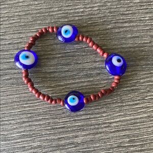 Blue Evil Eye Beaded Bracelet